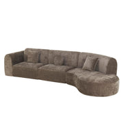 3-Piece Curved Sectional Sofa Set with Chaise Lounge