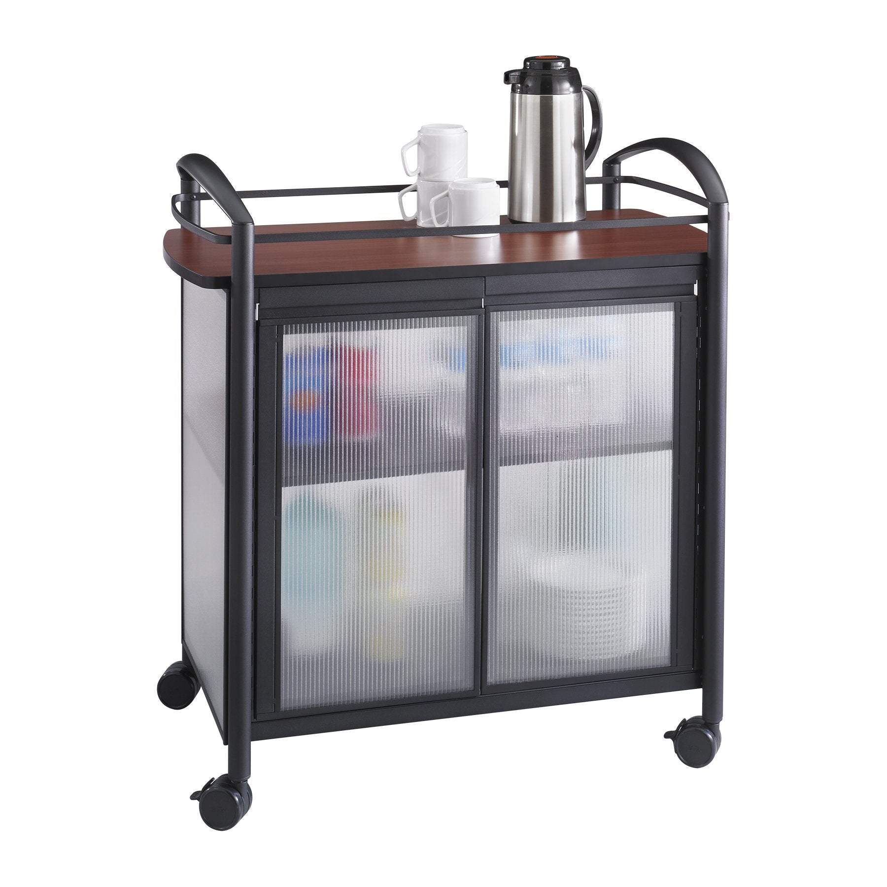 Refreshment Cart with Double Doors and Locking Wheels