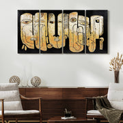 Totem Poles Abstract Face Metal Wall Sculpture 3D Art