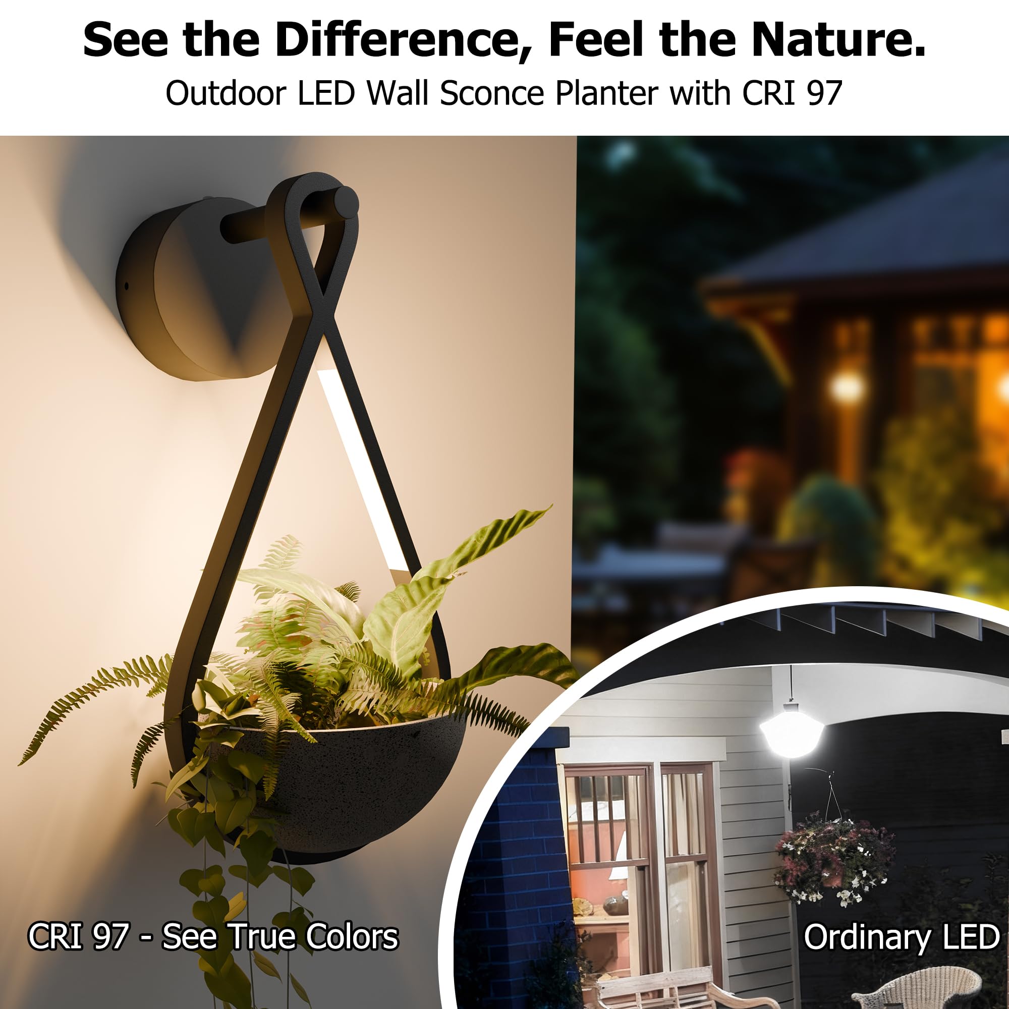 Outdoor Wall Sconce with Planter
