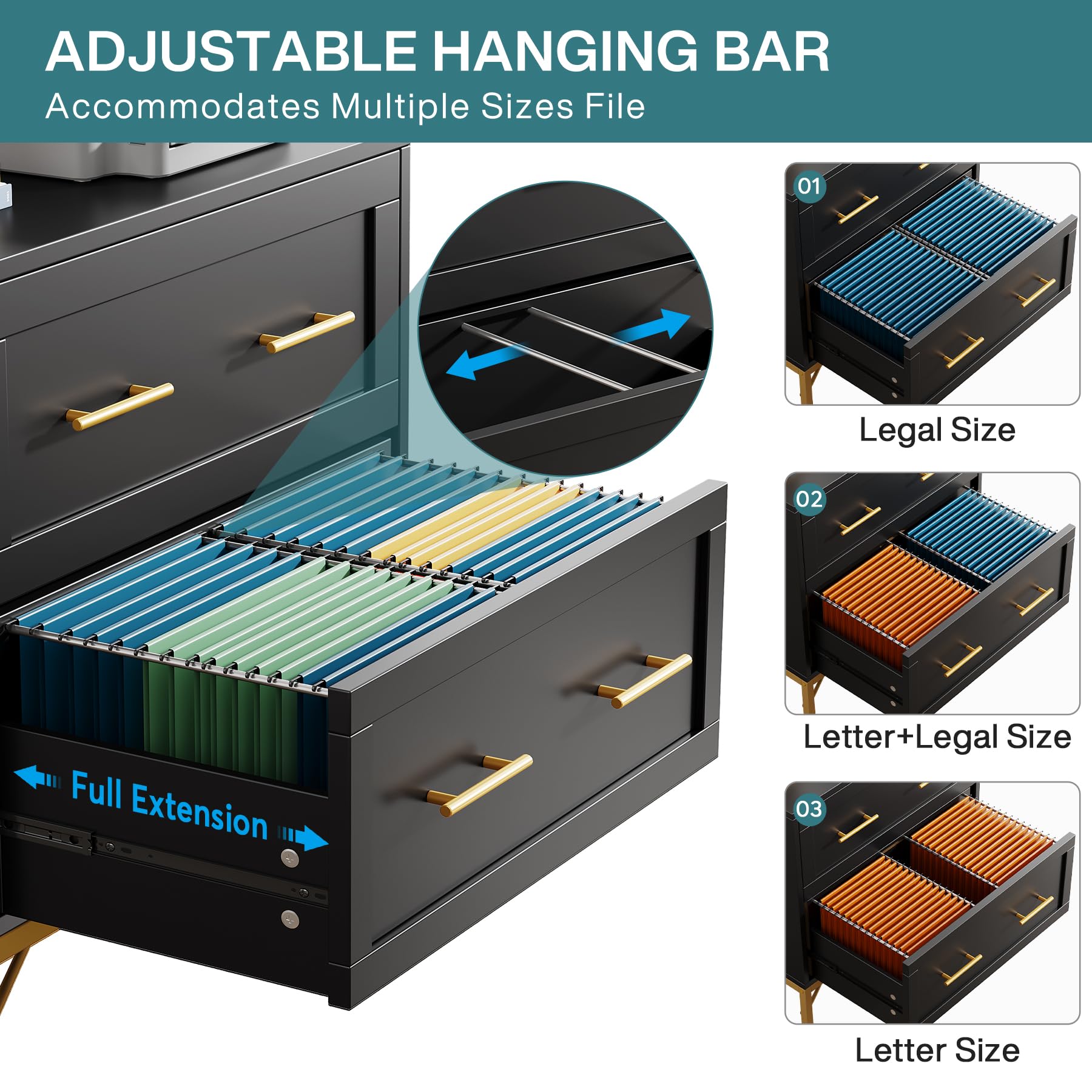 2-Drawer Lateral File Cabinet with Storage