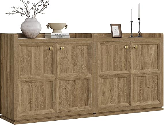 Storage Cabinet with Doors and Adjustable Shelves