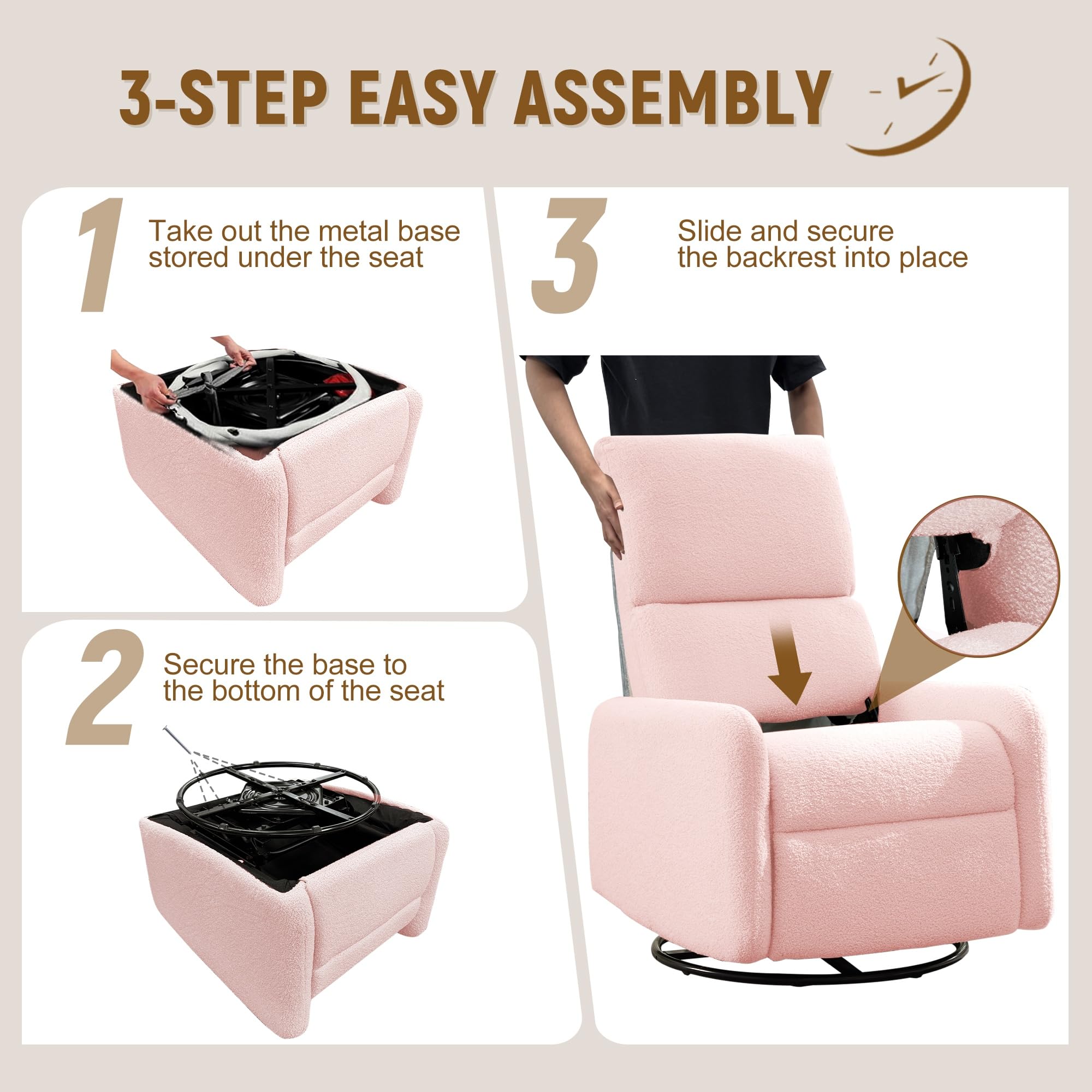 360° Swivel Glider Rocking Chair