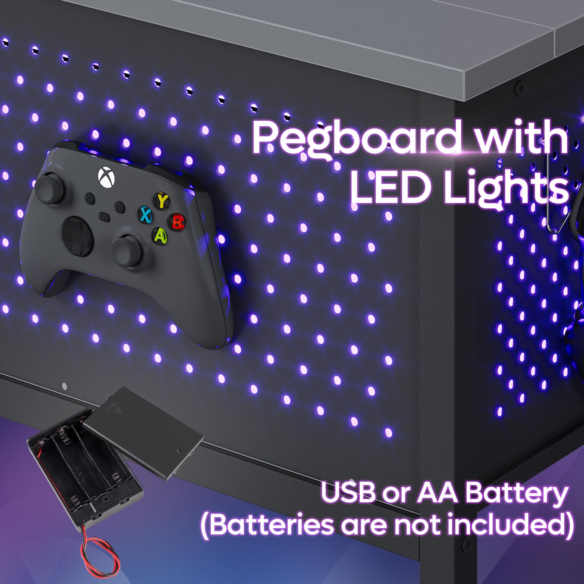 42 Inch LED Coffee Table with Storage and Glass Top