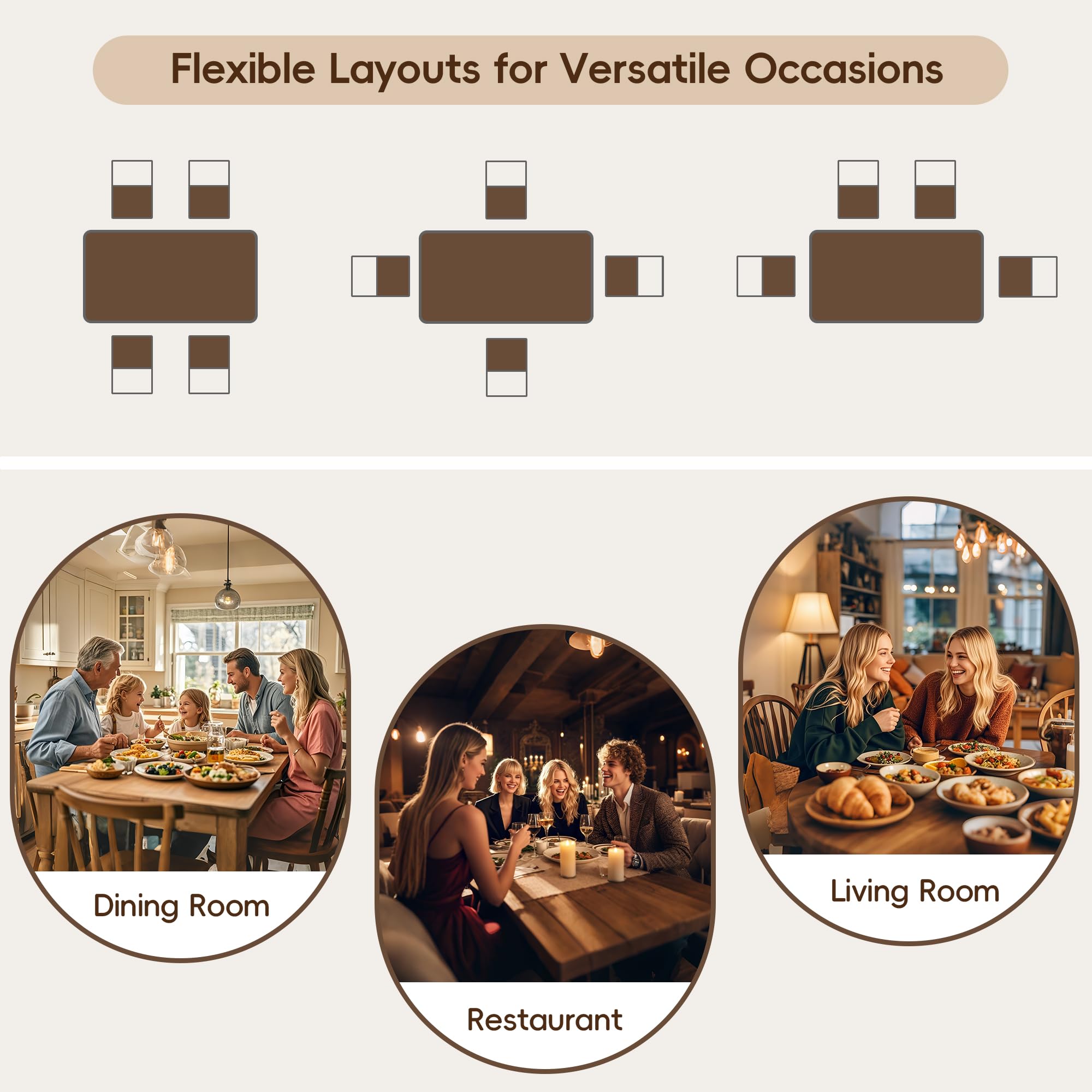 5-Piece Dining Table Set for 4 with Solid Wood Chairs