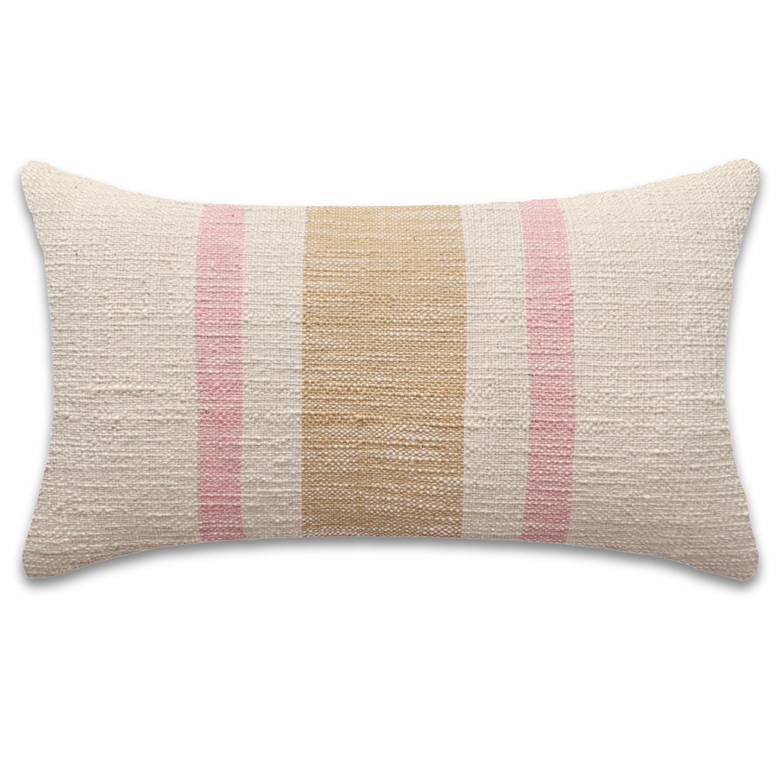 Allie Pillow Cover 14x24 - Textured Cotton Throw Cushion Case