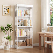 70.1" Display Cabinet with Glass Doors - 4-Tier Curio Cabinet