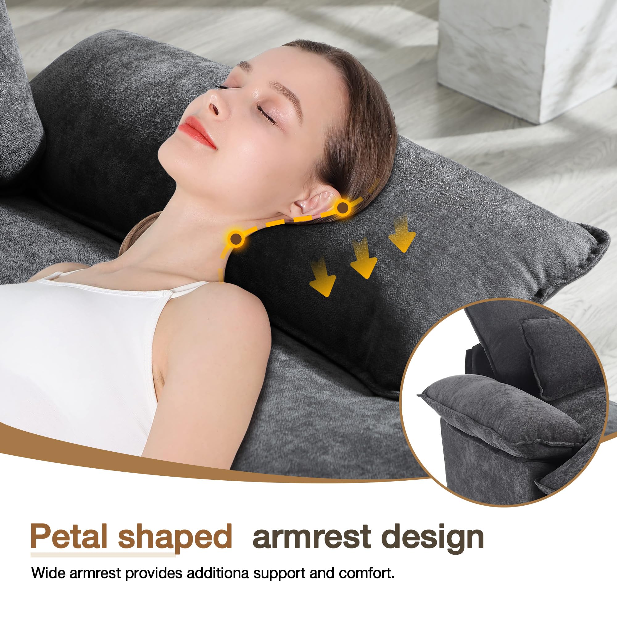 U-Shaped Modular Sectional Sofa Double Chaise