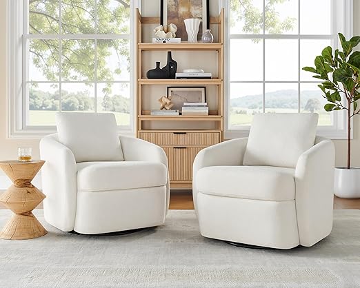 360° Swivel Barrel Chair with Throw Pillow