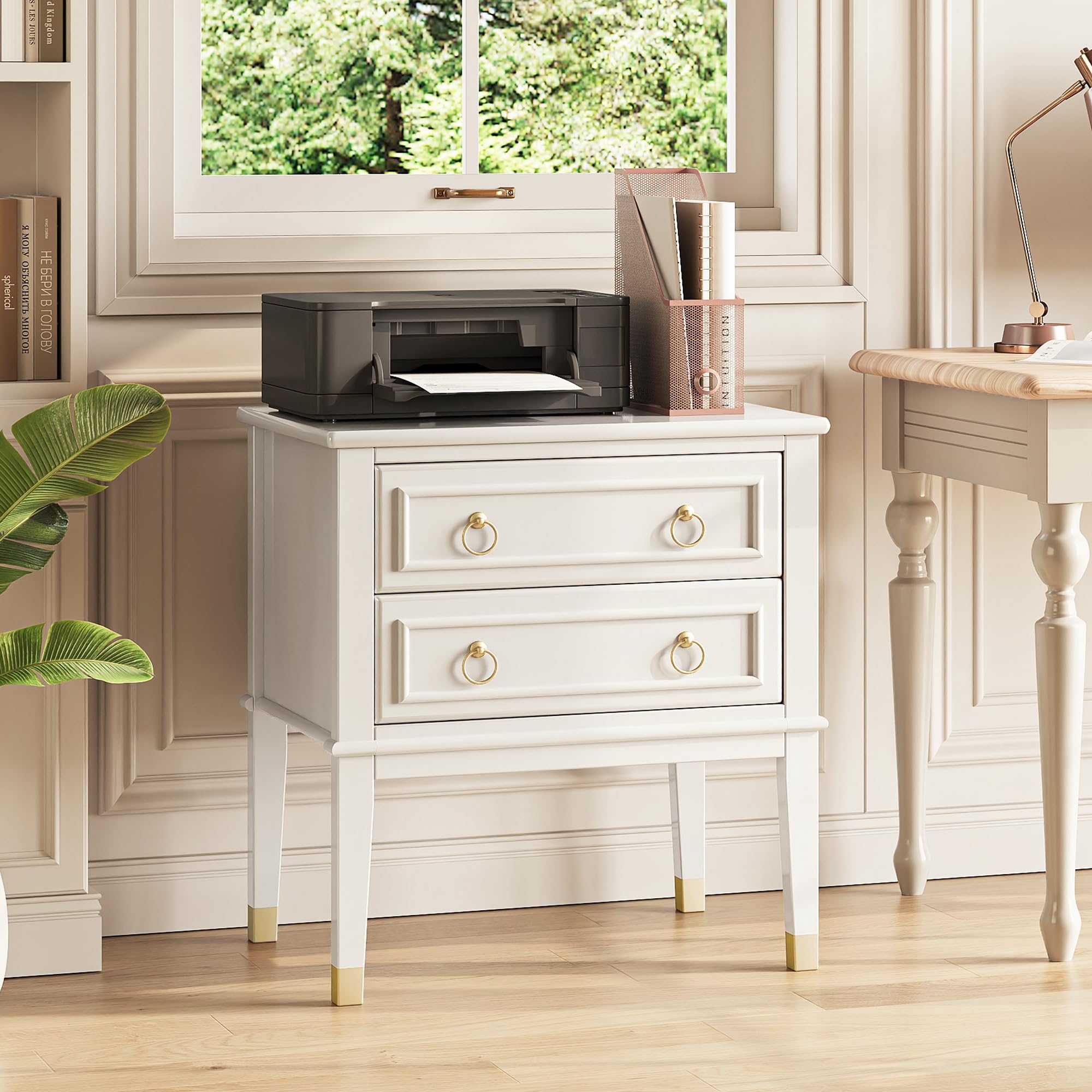 Tall Nightstand with Charging Station