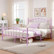 Queen Metal Bed Frame with Heart-Shaped Headboard