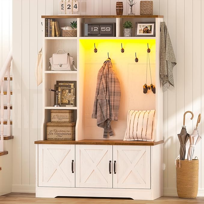 Hall Tree with Bench and Shoe Storage