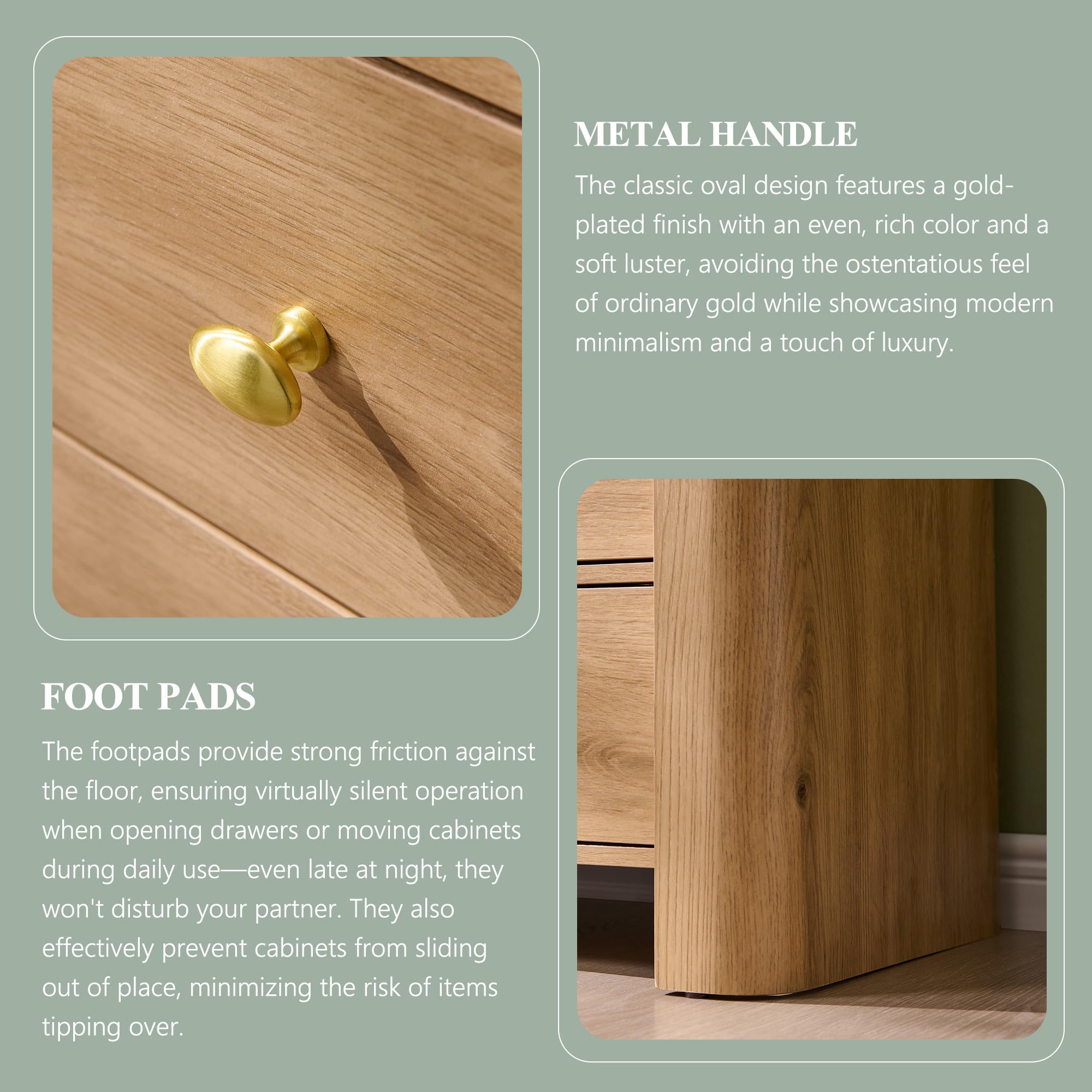 5 Drawer Dresser with Curved Profile Design