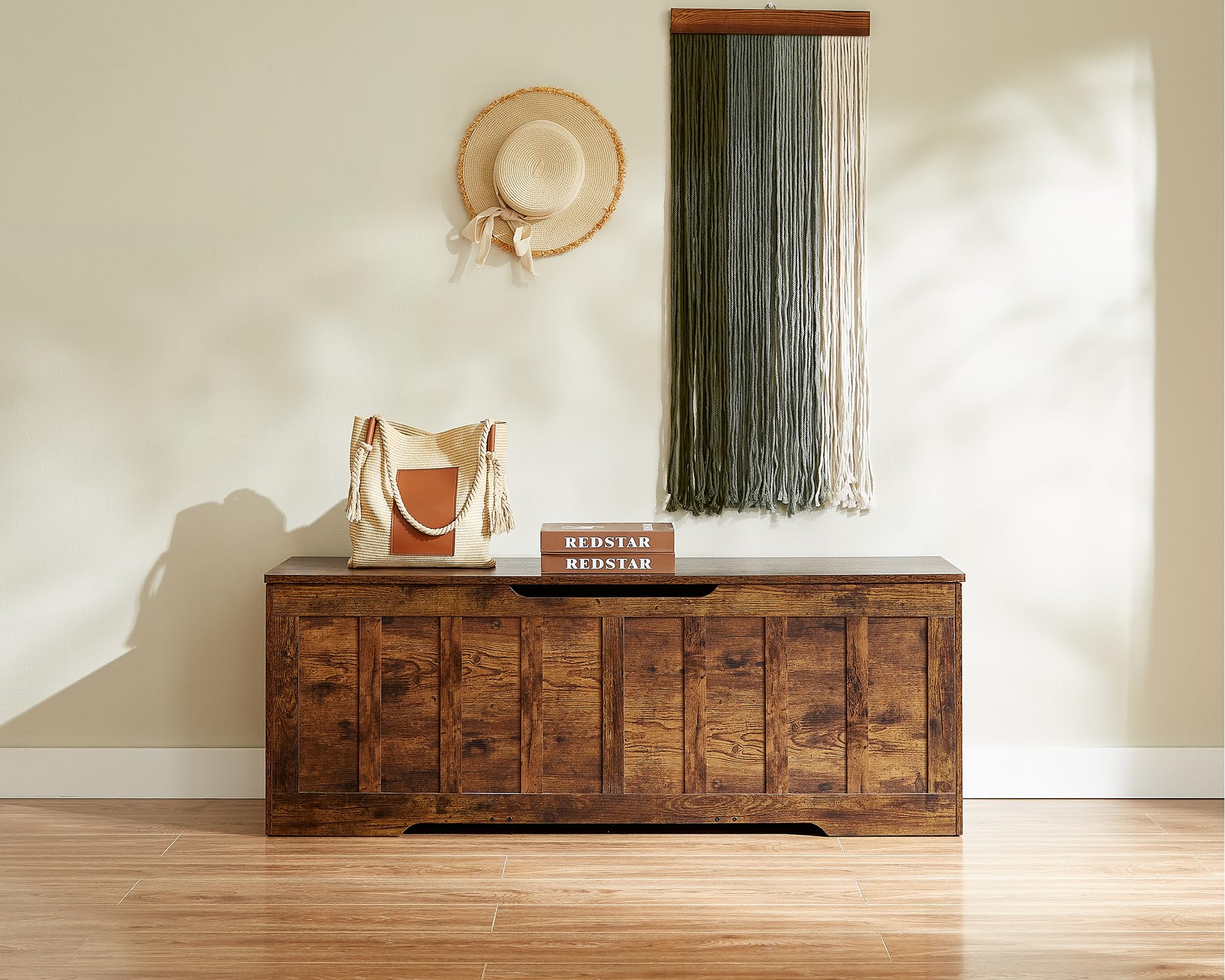Storage Bench with Safety Hinges