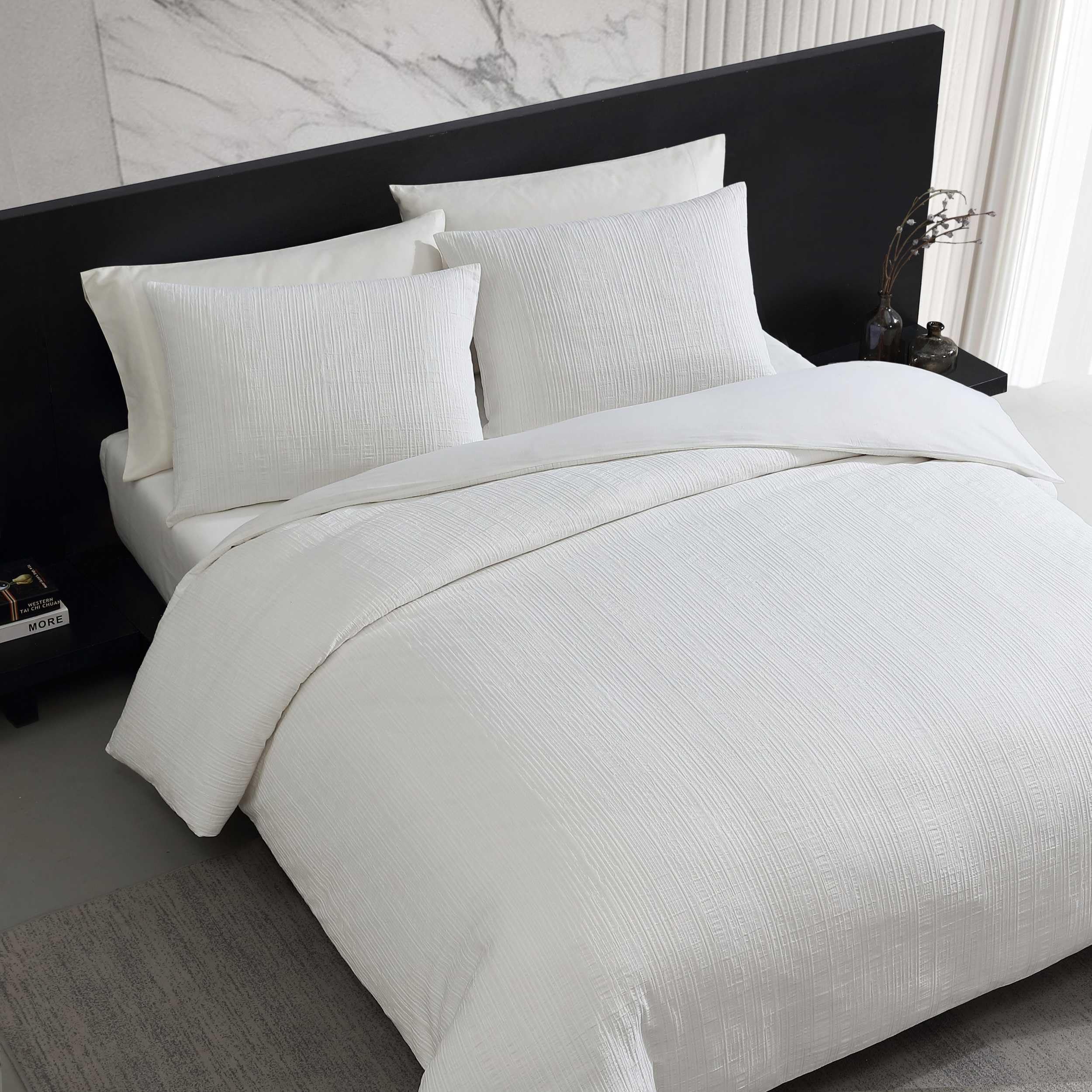 Bark Texture White King Comforter Set