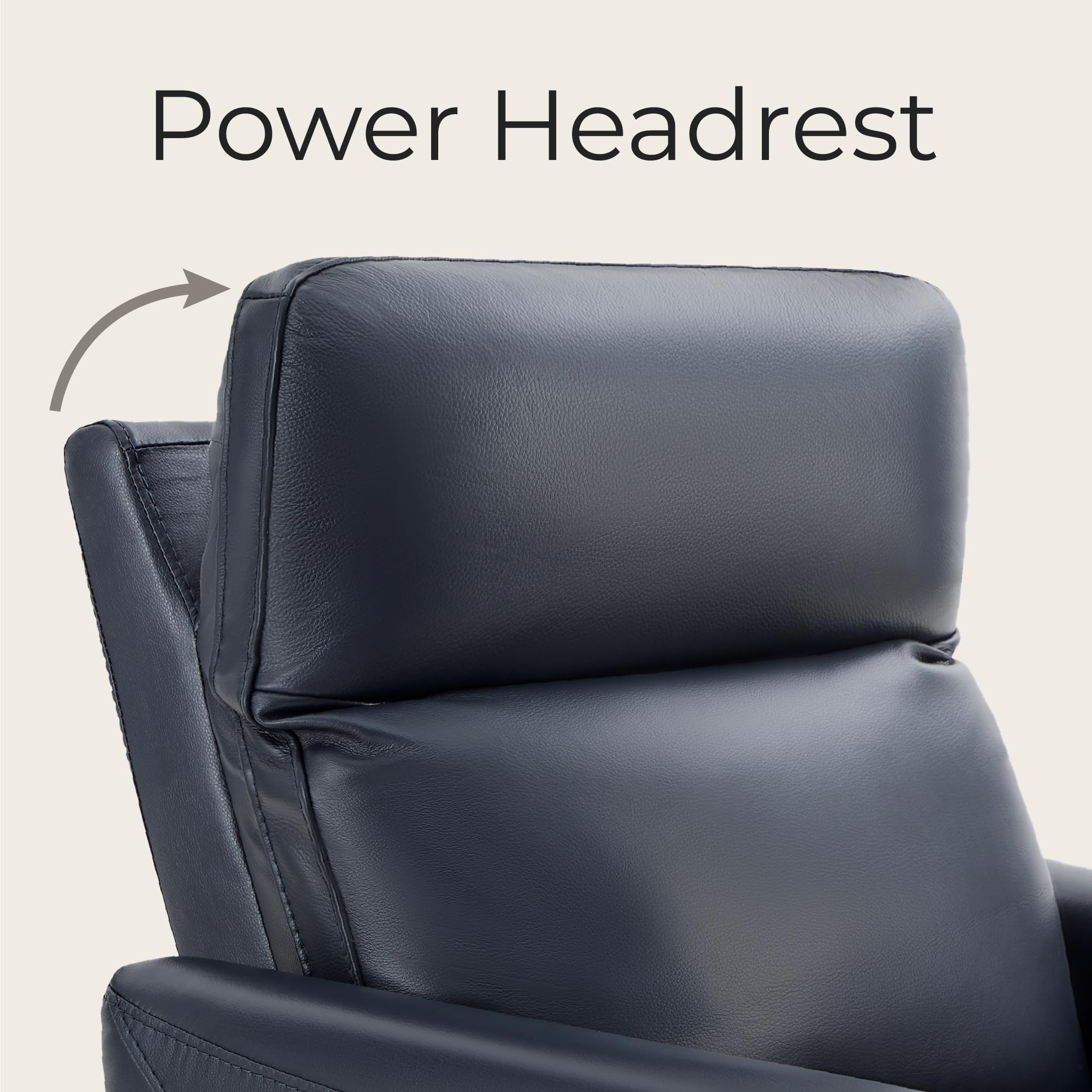 Genuine Leather Power Recliner Chair with Headrest