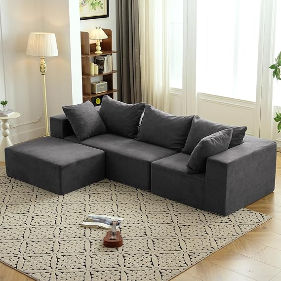 Modular Sectional Sofa L-Shaped with Deep Seat