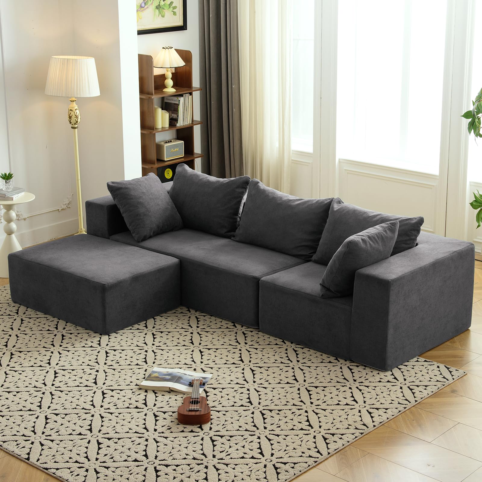 Modular Sectional Sofa L-Shaped with Deep Seat