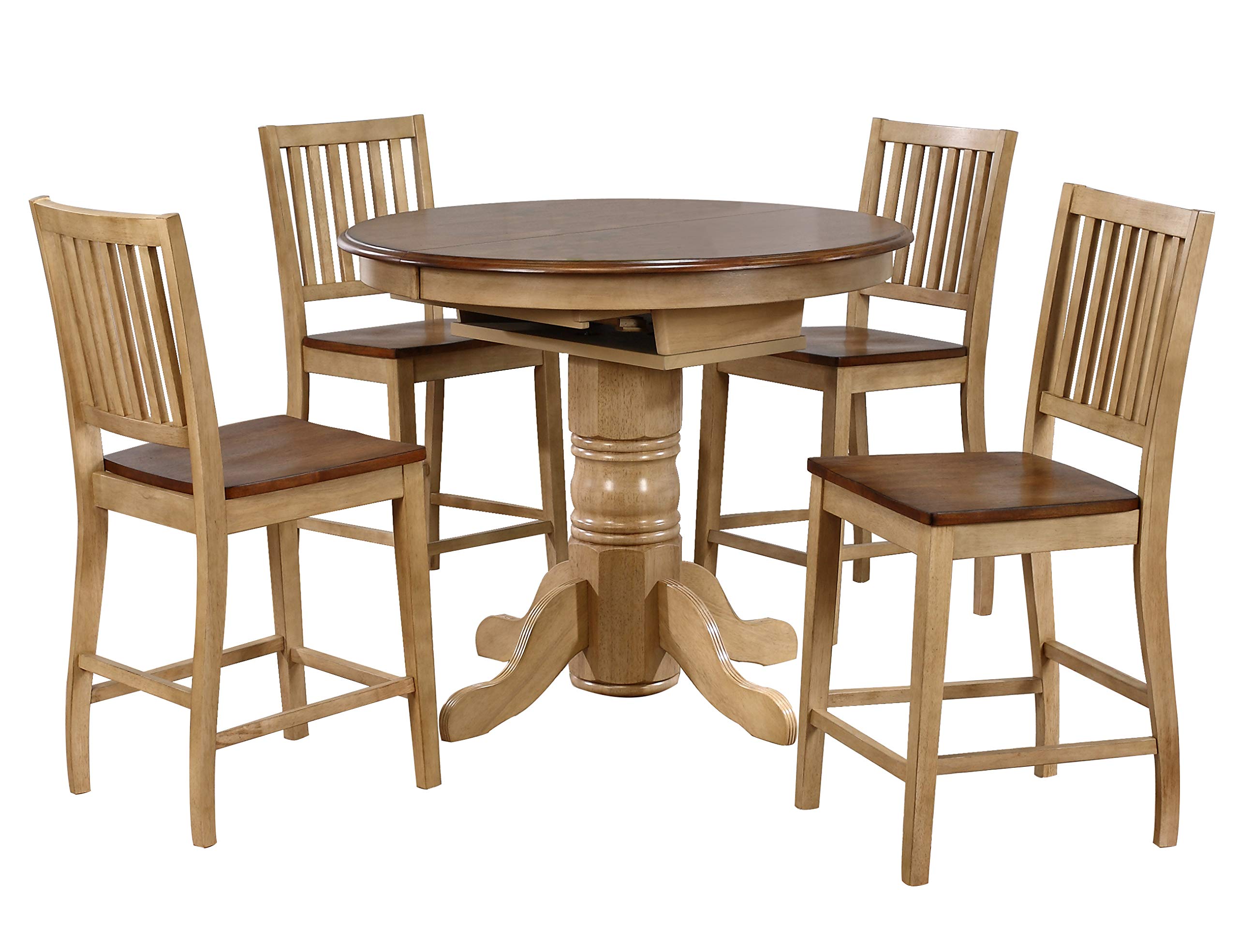 Round Pub Table Set with 4 Stools
