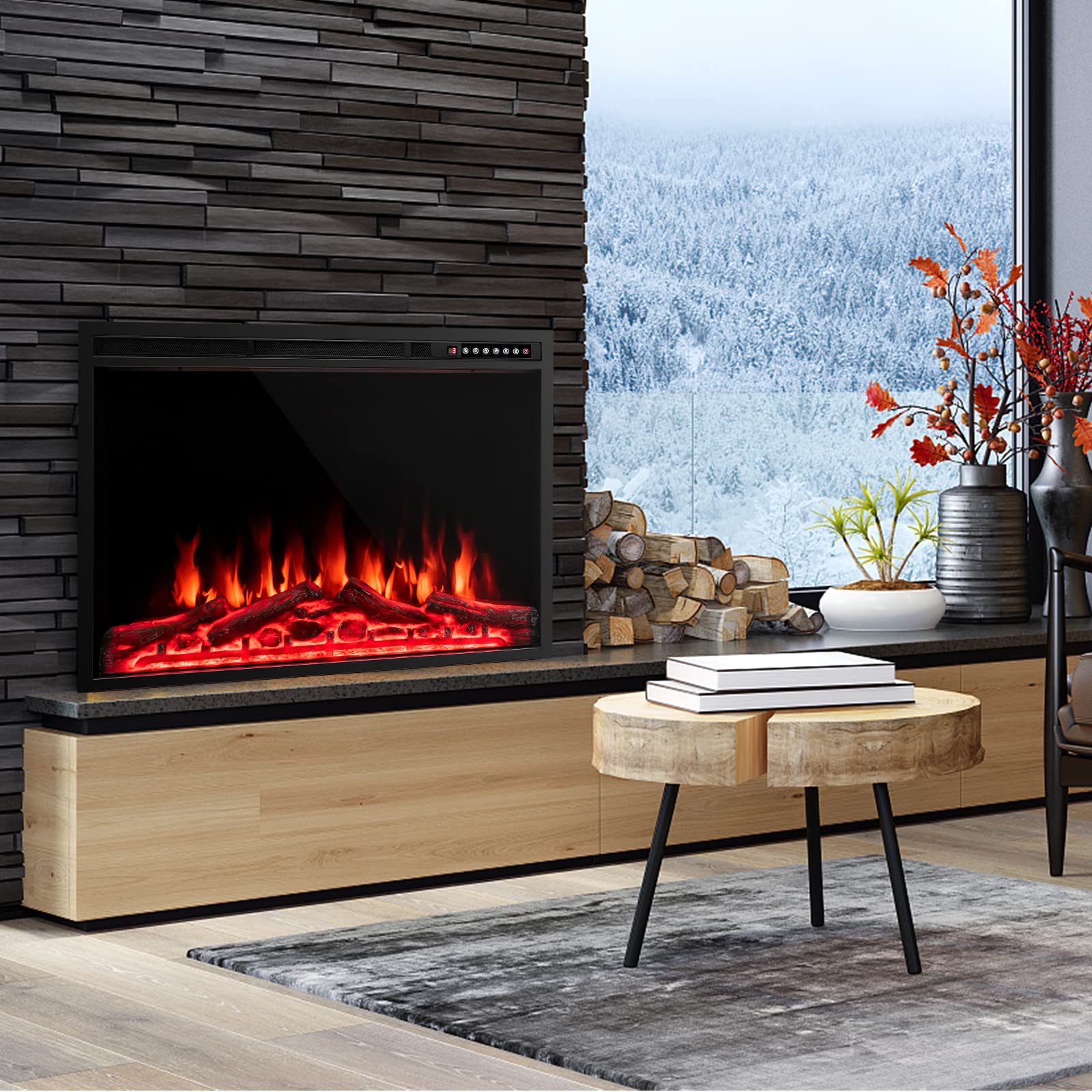 34-Inch Electric Fireplace with Remote Control
