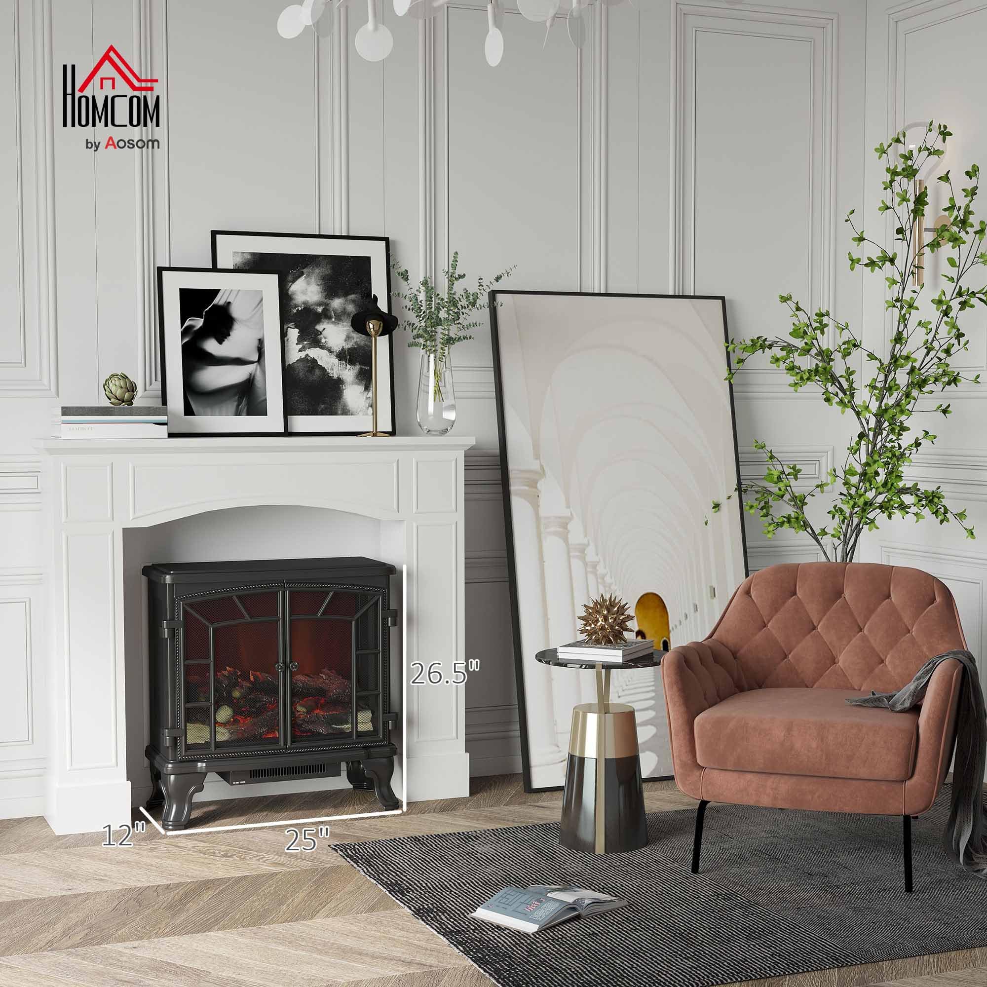 Modern Fireplace Mantel Surround with Decorative Pattern 29" Interior Width