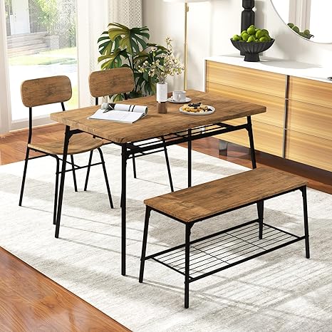 5-Piece Industrial Dining Table Set