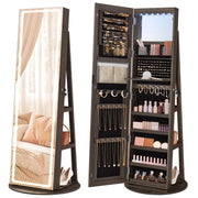 LED Jewelry Cabinet with Full-Length Mirror