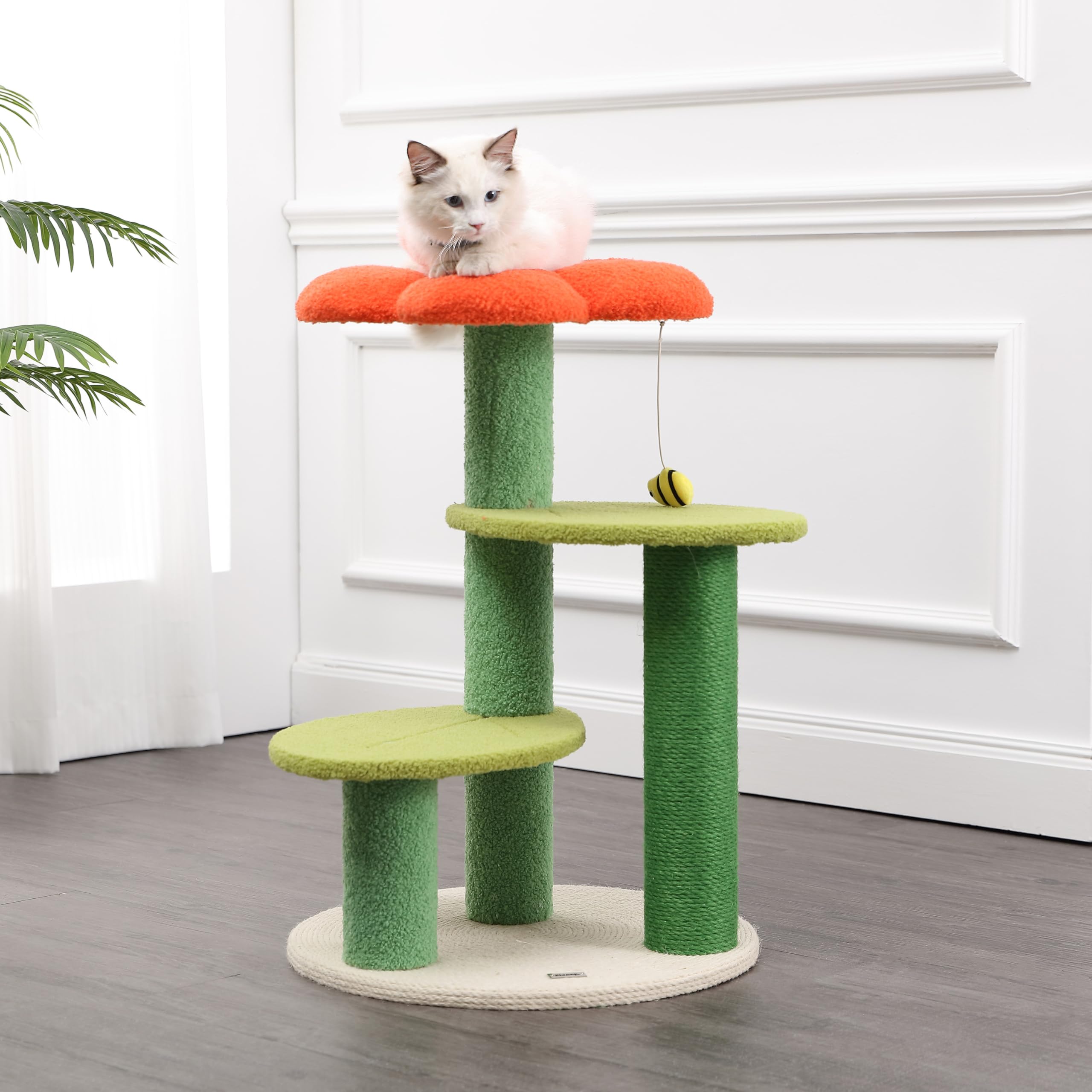 3-Tier Flower Cat Tree with Scratching Posts