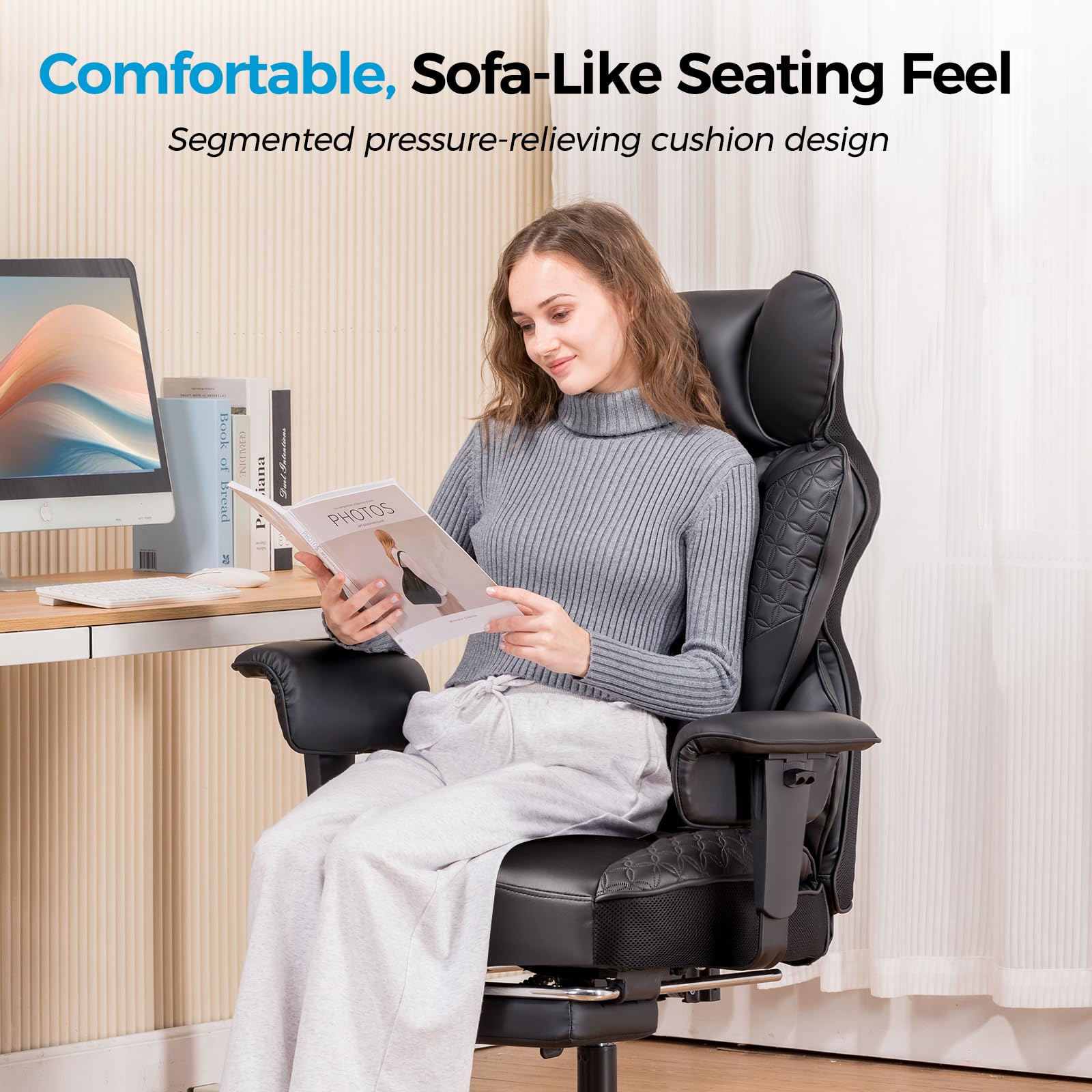 Ergonomic Gaming Office Chair with Footrest