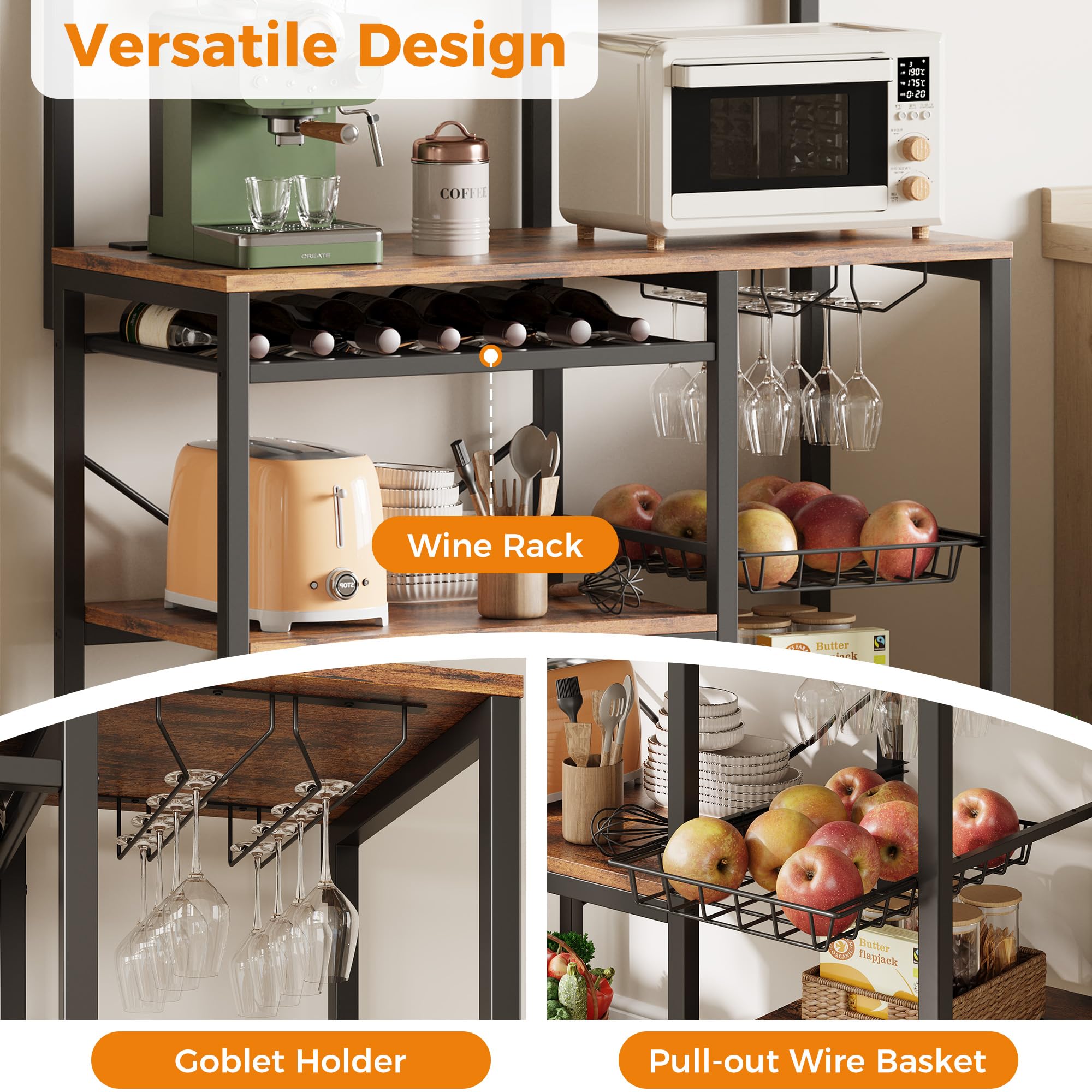 7-Tier Baker's Rack with Power Outlet