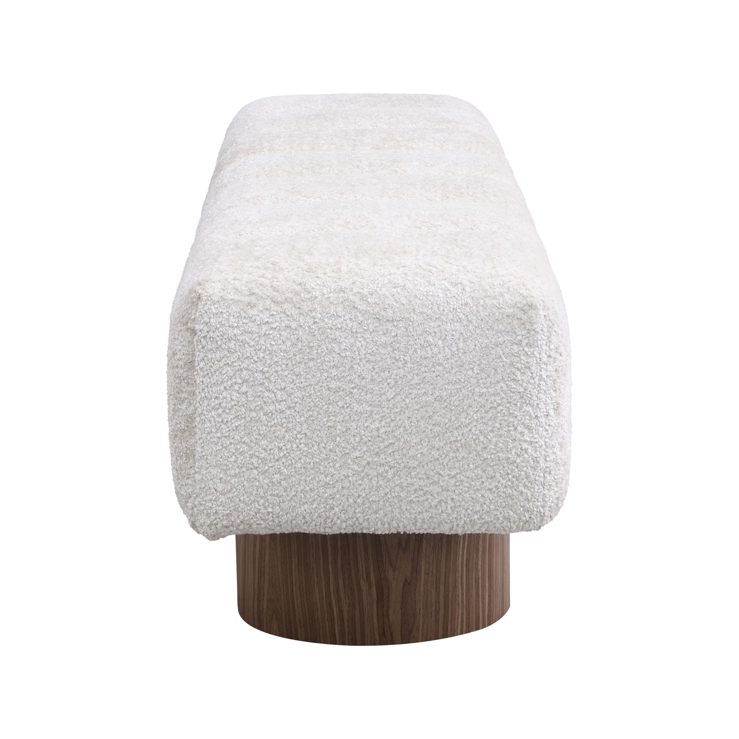 64" Boucle Dining Bench - Upholstered Ottoman Seat