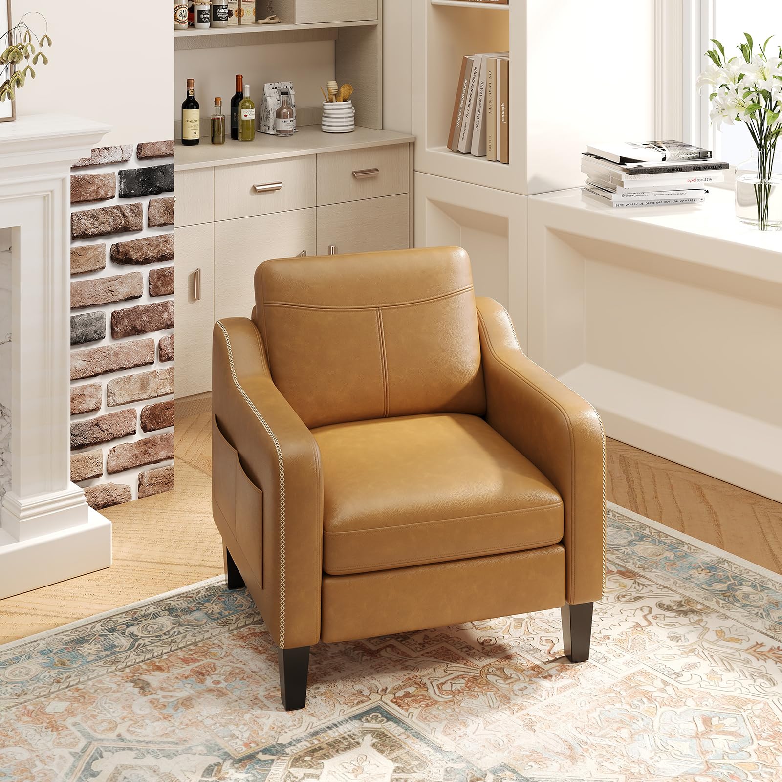 PU Leather Accent Chair Set of 2