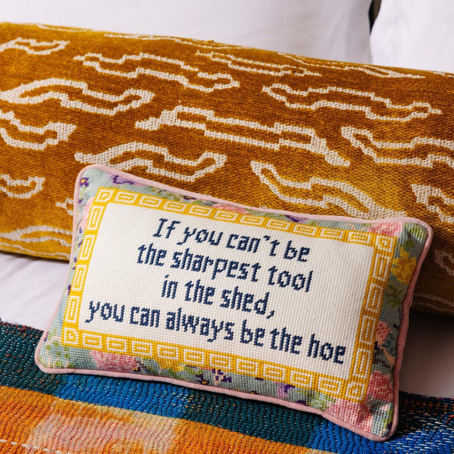 Needlepoint Decorative Throw Pillow - Sharpest Tool