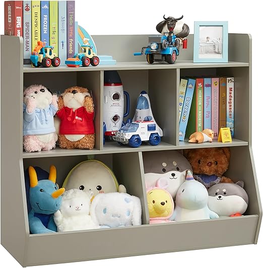 5-Cubby Toy Storage Organizer with Bookshelf