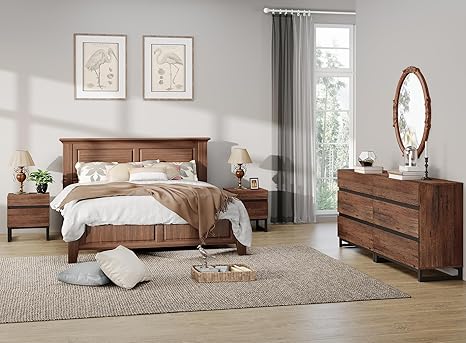 3-Piece Bedroom Furniture Set with 9-Drawer Dresser and 2 Nightstands