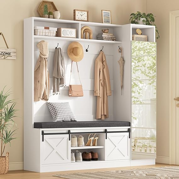 Hall Tree with Bench and Shoe Storage