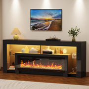 82" Fireplace TV Stand with LED Lights