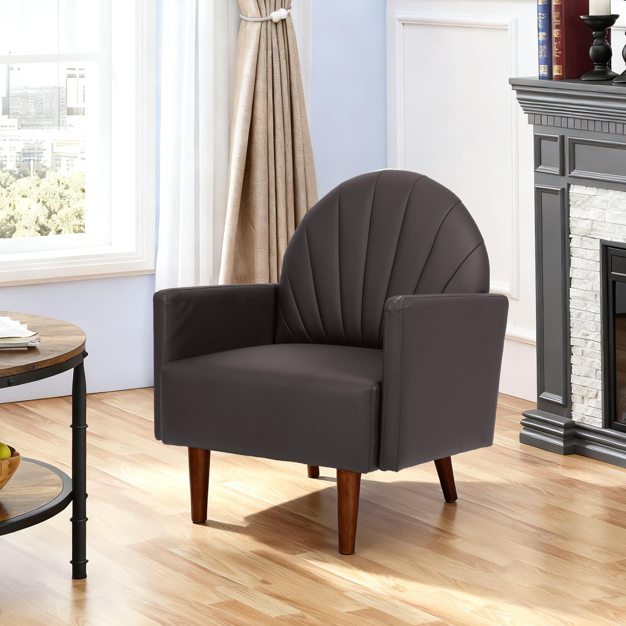 Shell Back Accent Chair with High Resilience Foam Cushion