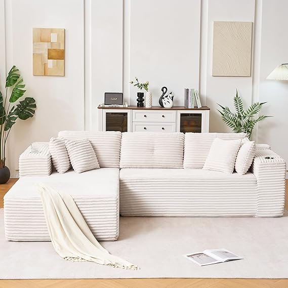 108 Inch Modular Sectional Sofa with Deep Seat and Chaise