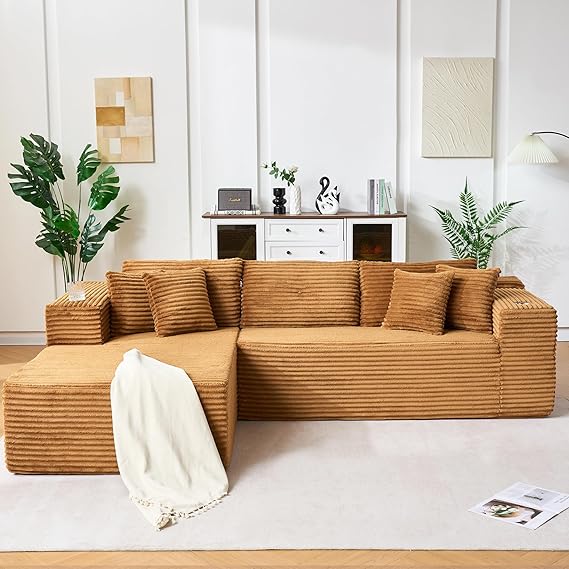 108" Modular Sectional Sofa with Deep Seat and Chaise