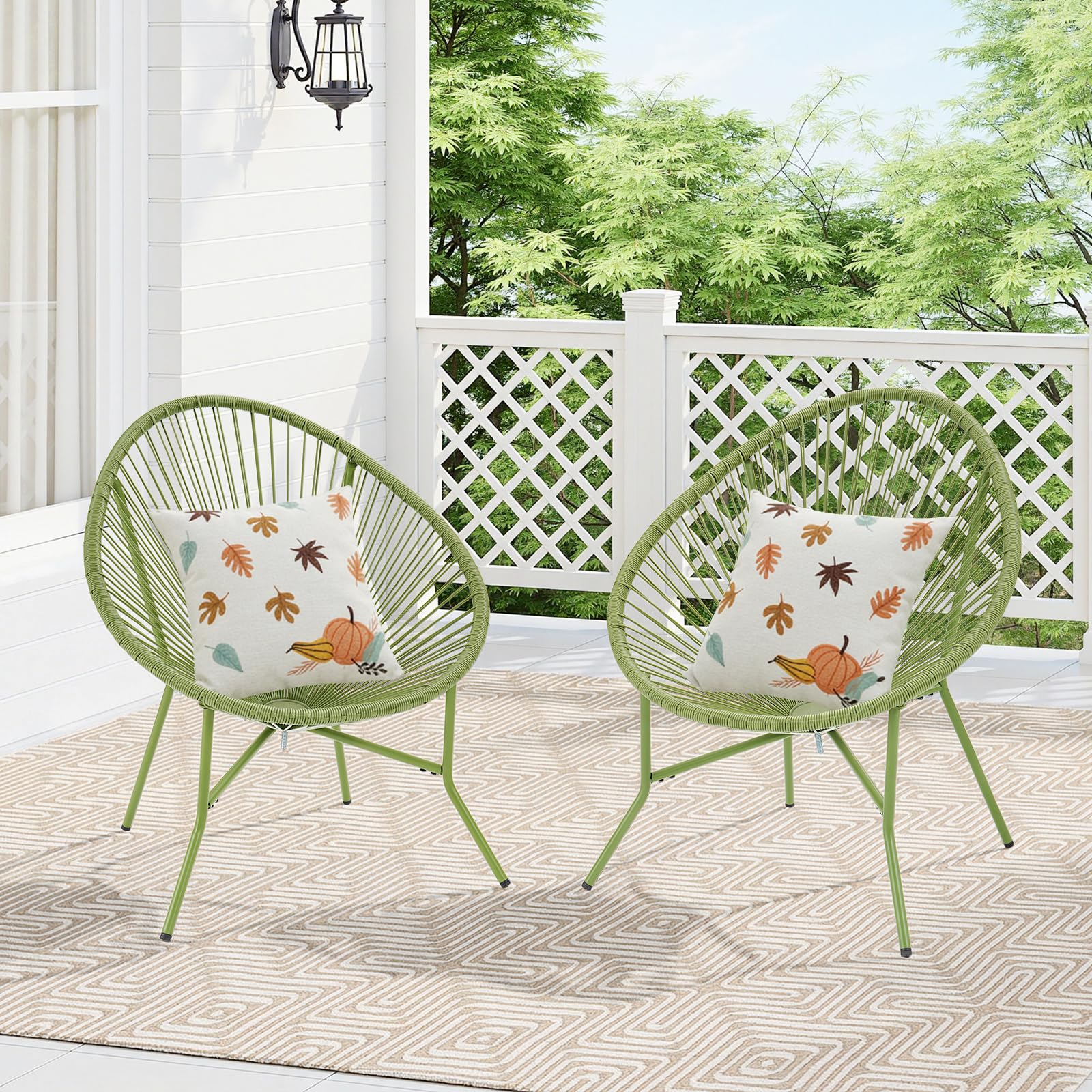 2 Piece Outdoor Acapulco Chair Set Green
