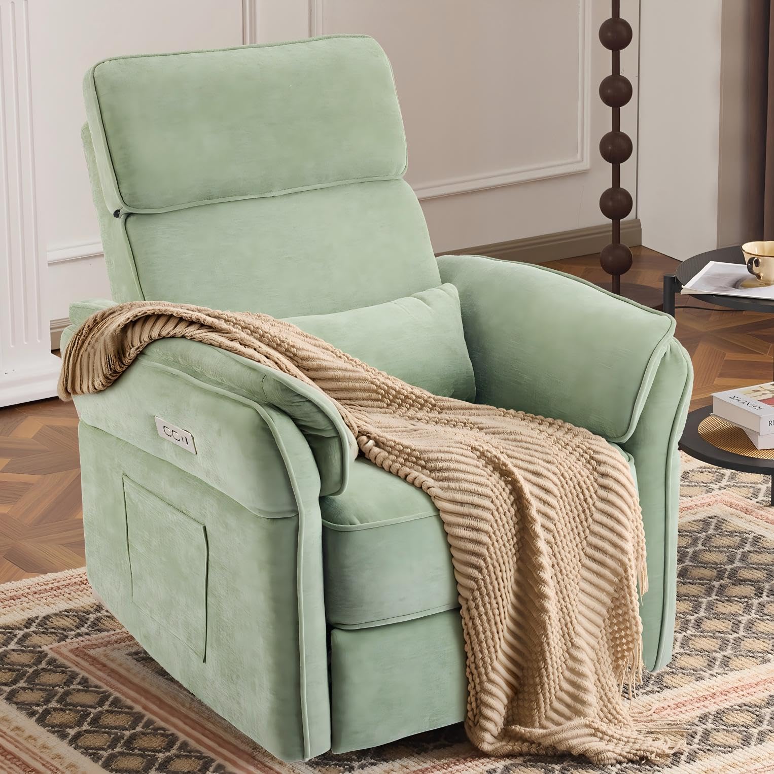 Power Swivel Glider Recliner Chair with Adjustable Armrests