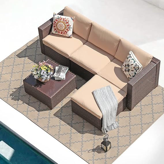 5-Piece Outdoor Sectional Conversation Set
