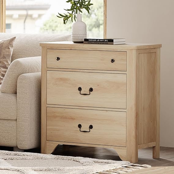 3-Drawer Dresser with Curved Profile Design