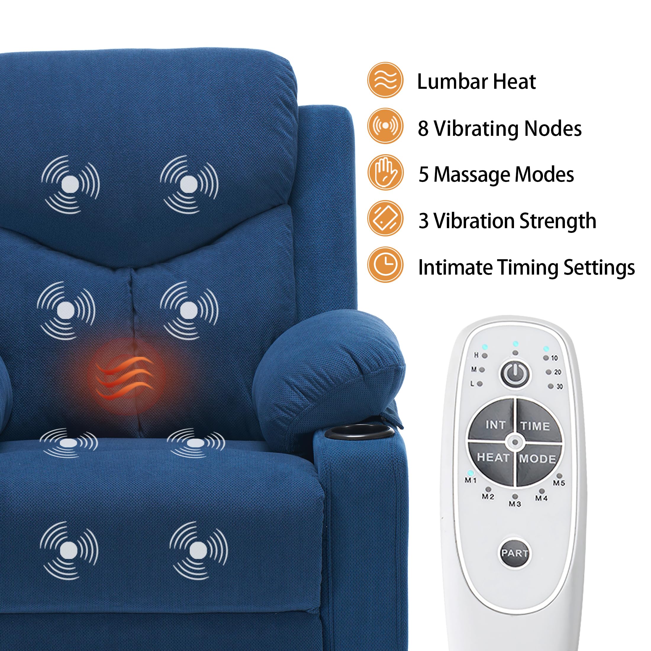 Power Lift Recliner Chair with Massage and Heat