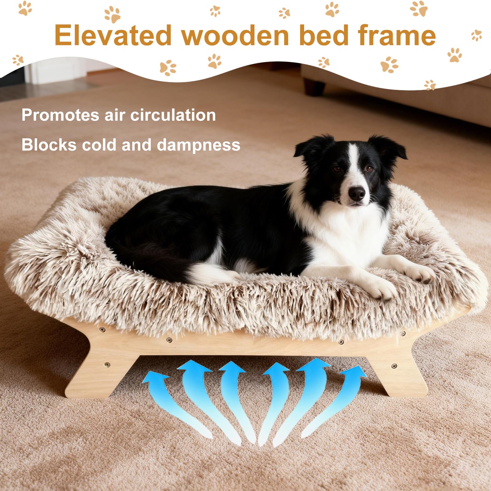 Extra Large Elevated Dog Bed with Washable Cover