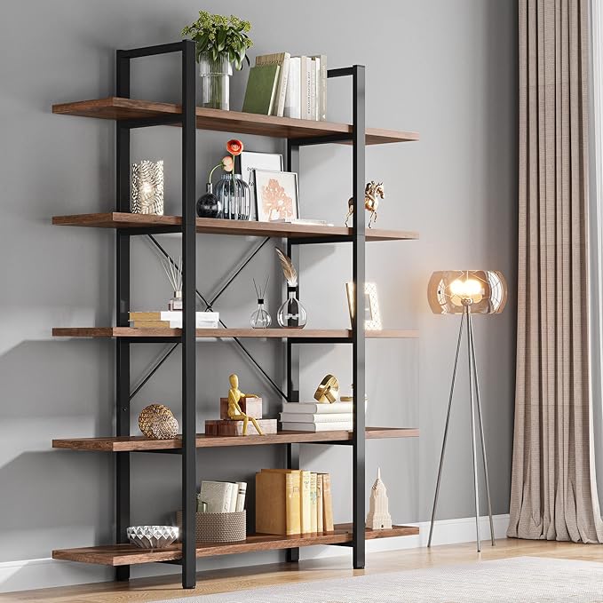 5-Tier Industrial Bookshelf