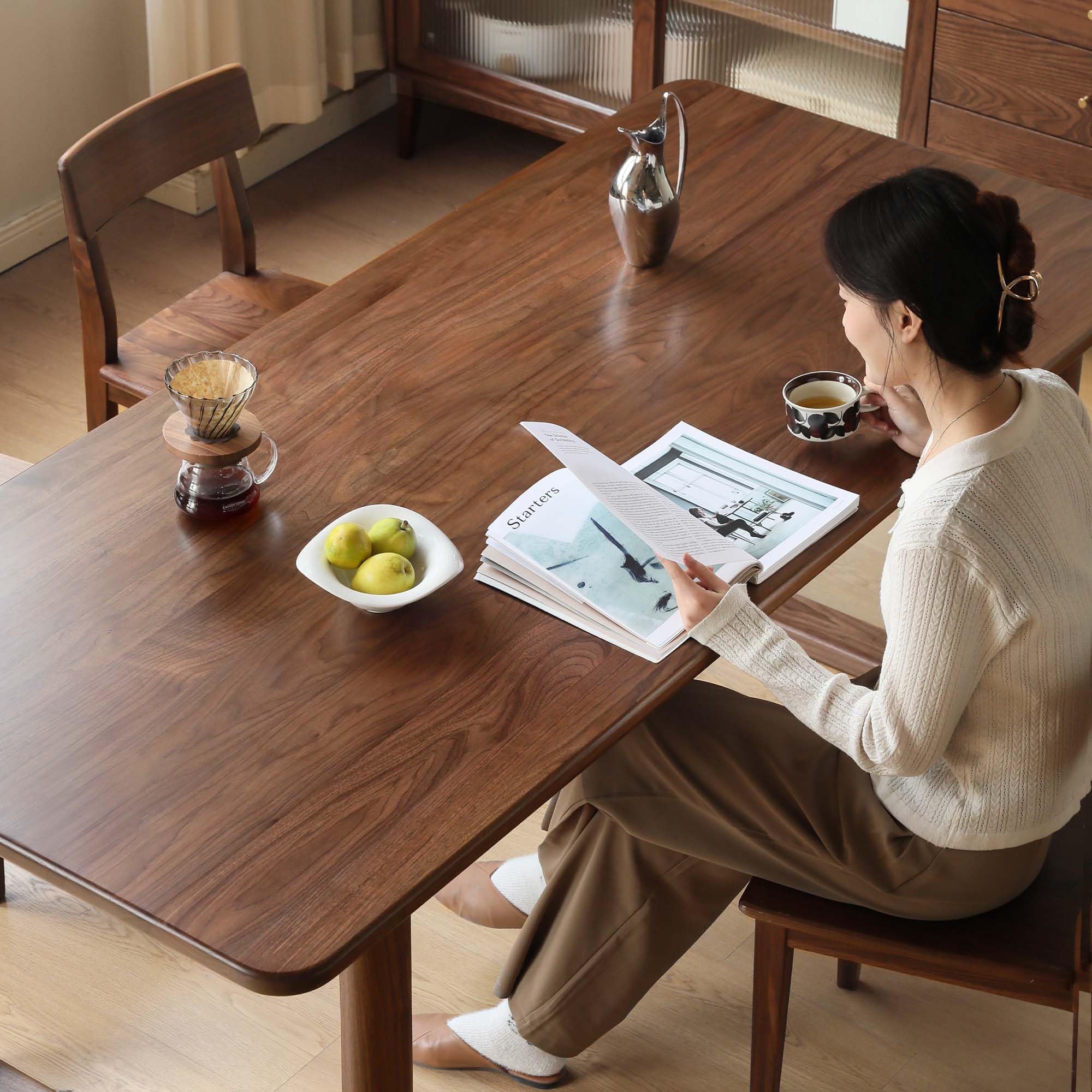 Black Walnut Dining Table for 6-8 People