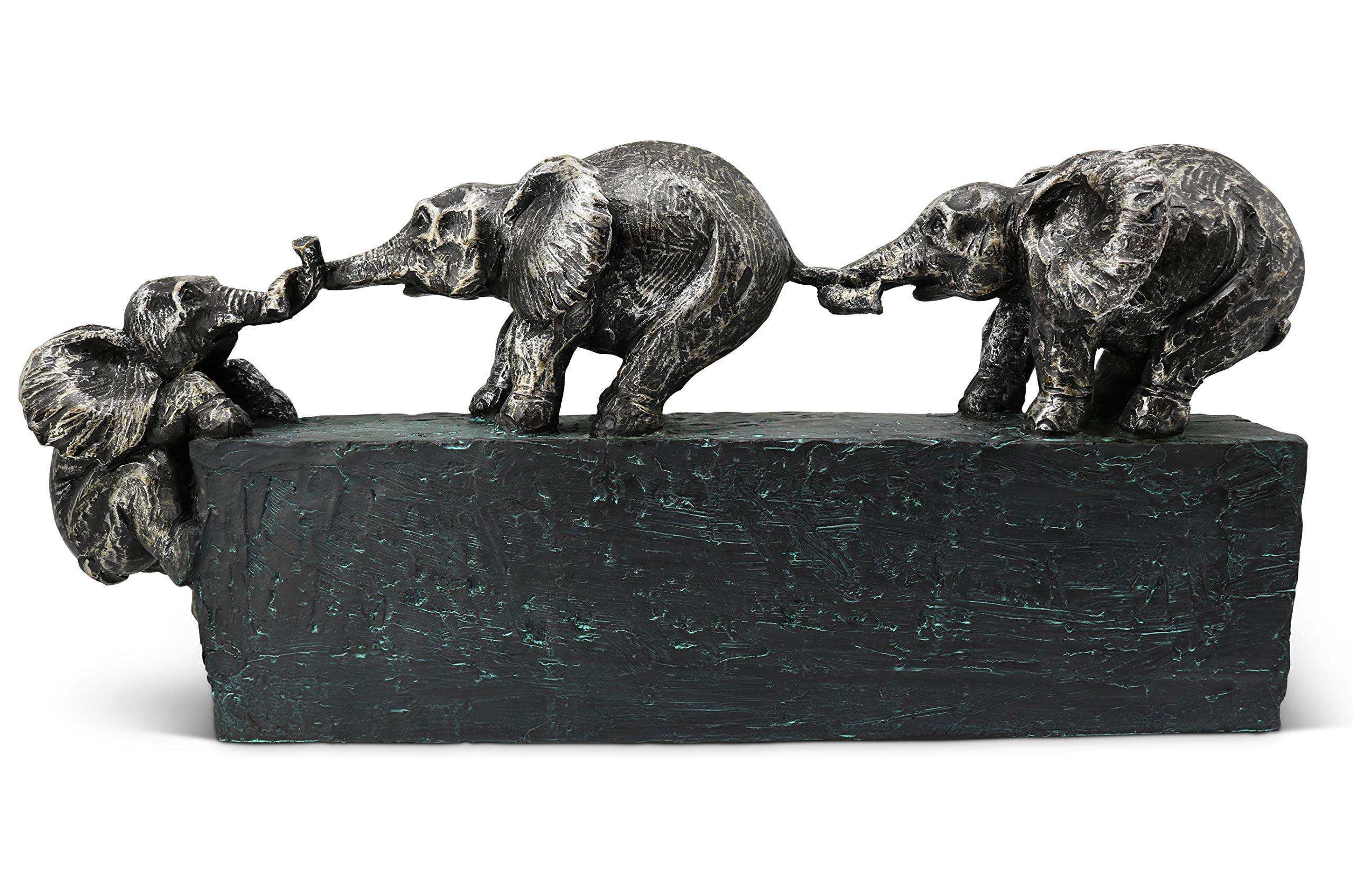 Elephant Family Sculpture Togetherness Ornament