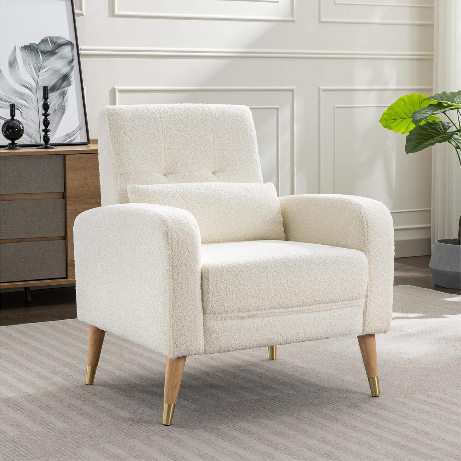 Mid-Century Modern Accent Chair with Armrests